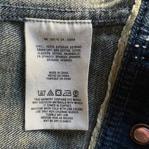 Anthropologie Pilcro Jean Jacket Sz XS Blue Vintage Wash Stretch Denim Trucker - Picture 12 of 12